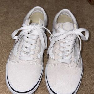 Vans Old Skool, Size 6.5, Off White, Suede Upper, Excellent Used Condition